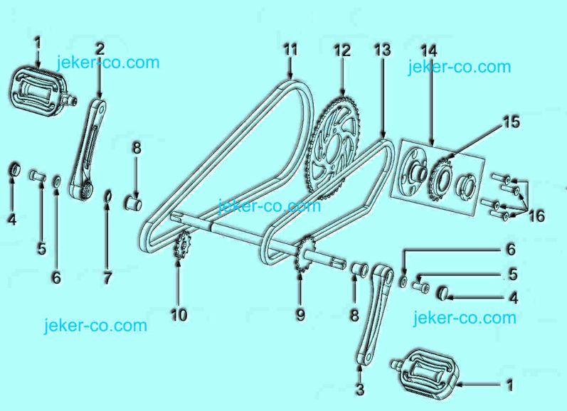 Sekundaregetriebe-Welle-Pedal